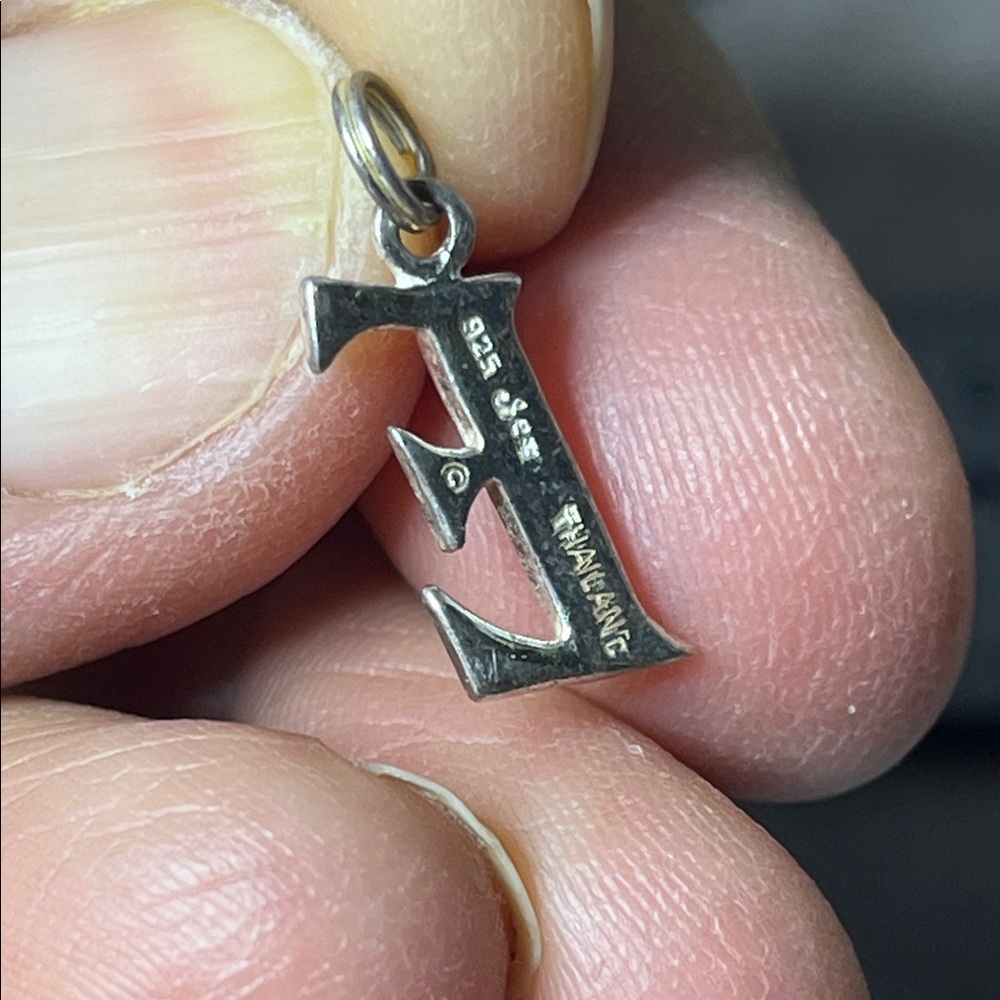 Initial E Pendant Sterling Silver Rhinestone Acce… - image 2